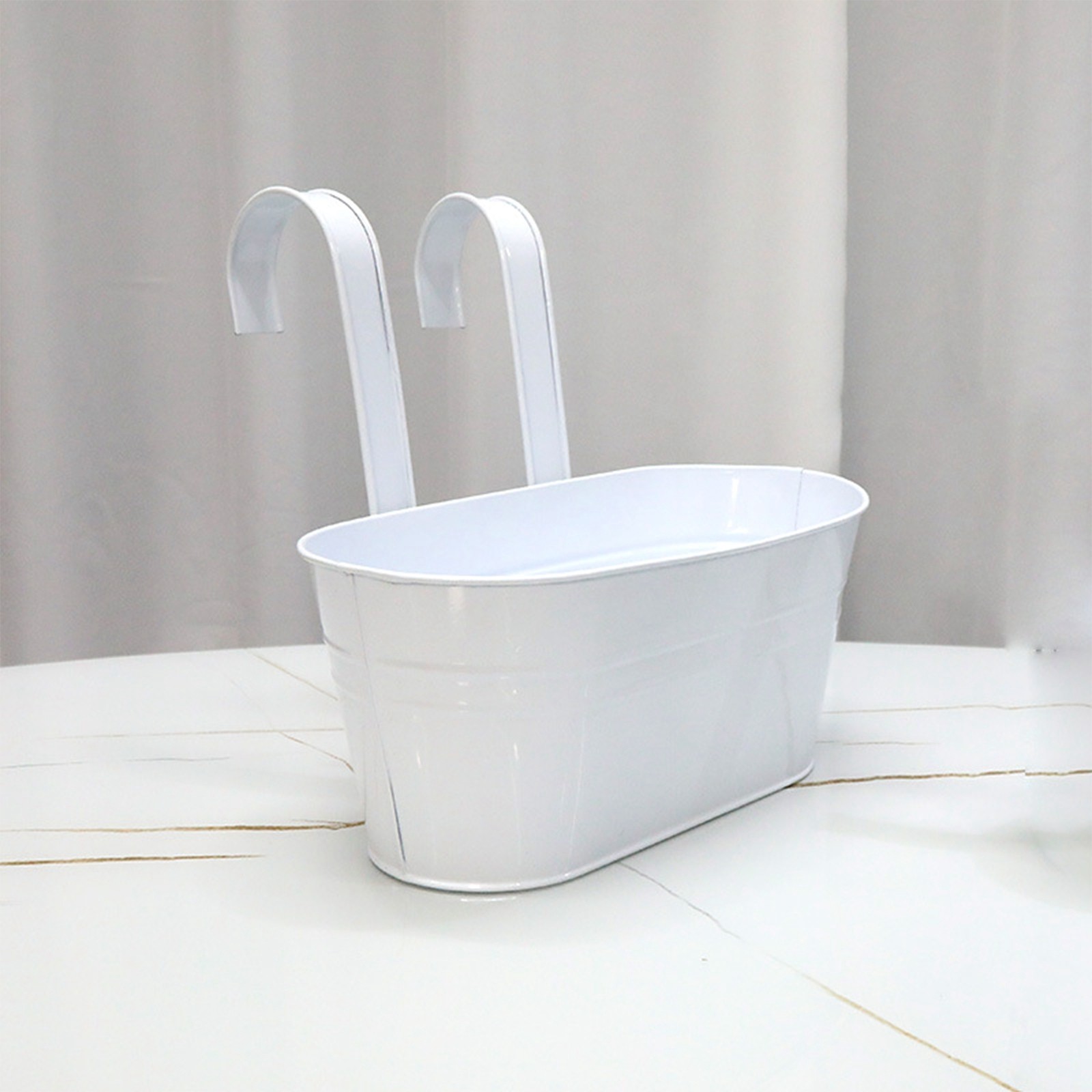 Buitenplanten Plantenbak Zwart Metaal Ijzer Hangende Bloempotten Dekken Leuningen Hek Emmers Moderne Boho Stijl Wandmontage Raamdoos: Licht Geel