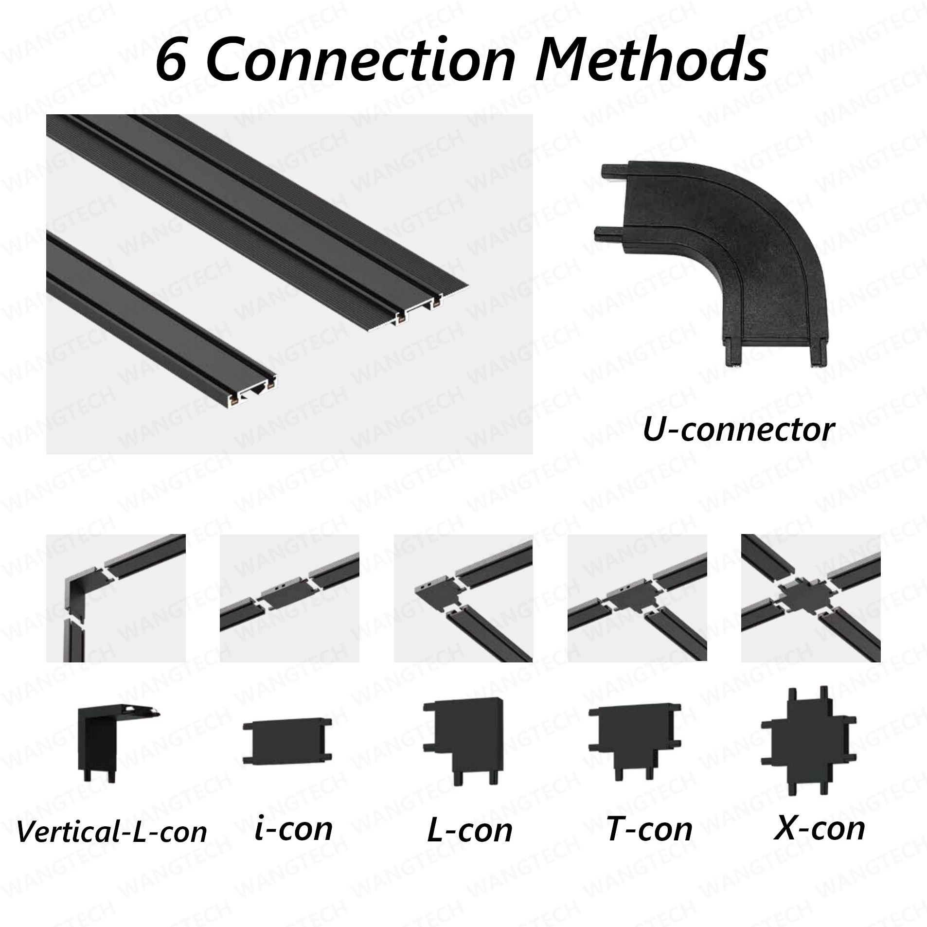 T26 Magnetisch Spoorlicht Opbouw Stukadoors Aluminium Rail LED DC48V Thuisassistent Thuis Woonkamer 1,5 m/2 M Zwart Wit