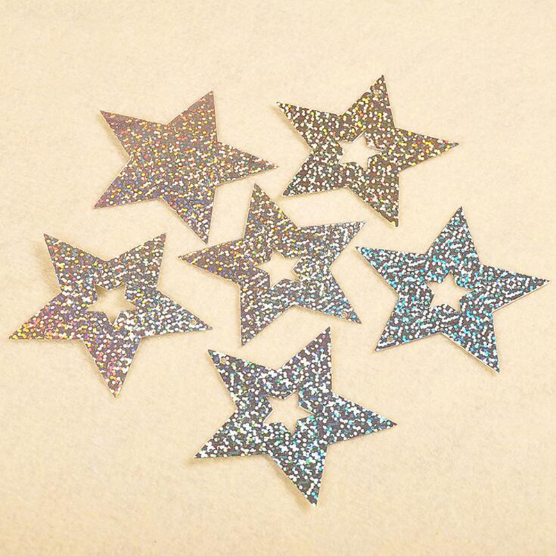 100 Uds tarjetas de cartón de estrellas brillantes colgante con globos cinta decoración de globos para bodas suministros para fiestas 6 colores opcionales 30: Plata