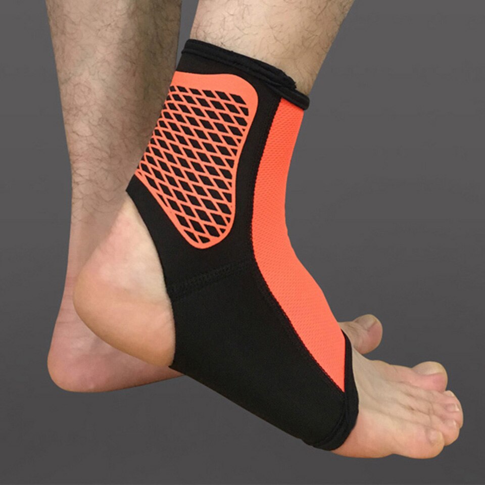 1PCS Sports Ankle Support Ankle Pads Elastic Brace Guard Foot Ankles Protector Wrap For Bicycle Football Taekwondo Basketball: Orange / M