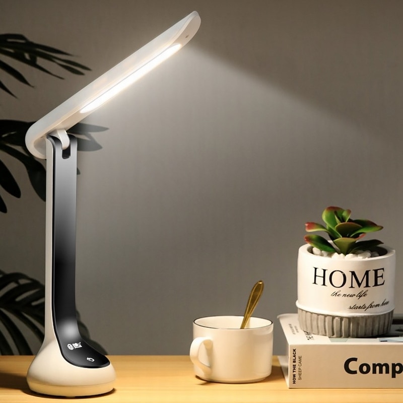 Lampe Led pliable à intensité réglable, Rechargeable, pour bureau, Table de chevet, chambre à coucher, veilleuse pour lecture et écriture