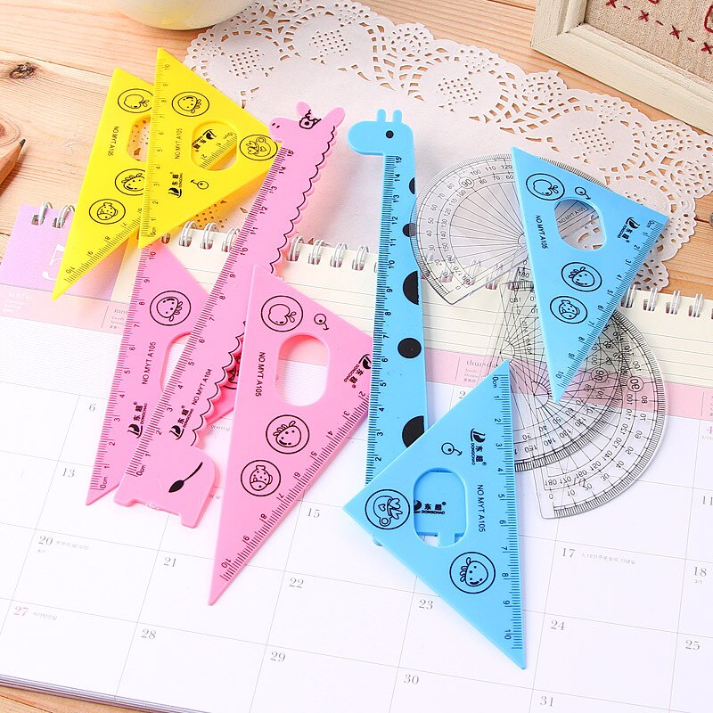 ! Juego de reglas Kawaii, suministros escolares, material escolar, papelería, dibujos animados creativos, forma de estudiantes