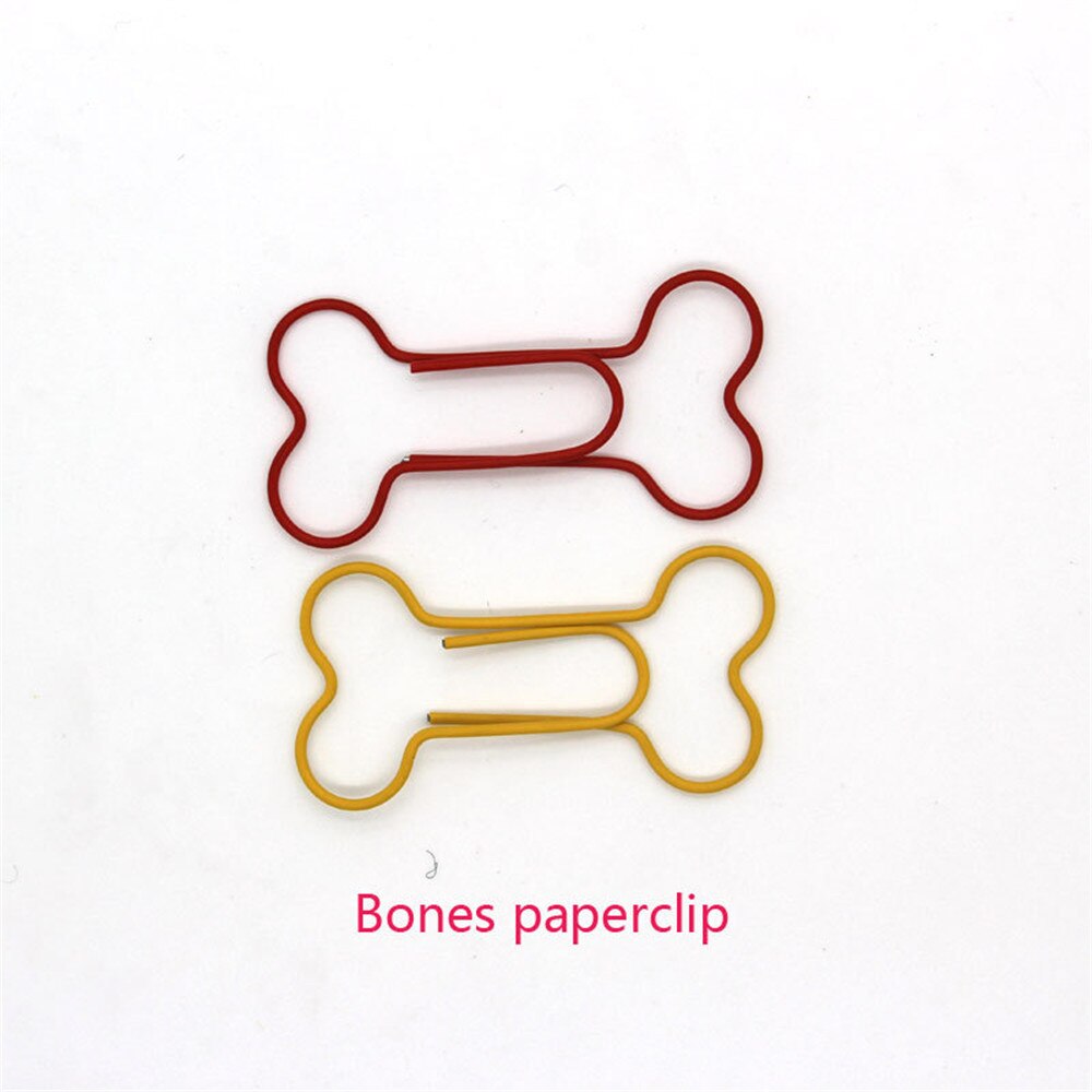 24pcs/Lot Cute Funny Dog Bone Shaped Paper Clips Hollow Out Metal Binder Clips Notes Letter Paper Clip Bookmarks Stationery
