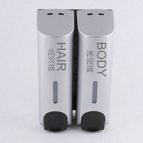 Badkamer Douche Dispenser Wall Mounted Zeep Gel Shampoo Conditioner Container Set Handpers Zeep Flessen: silver-2