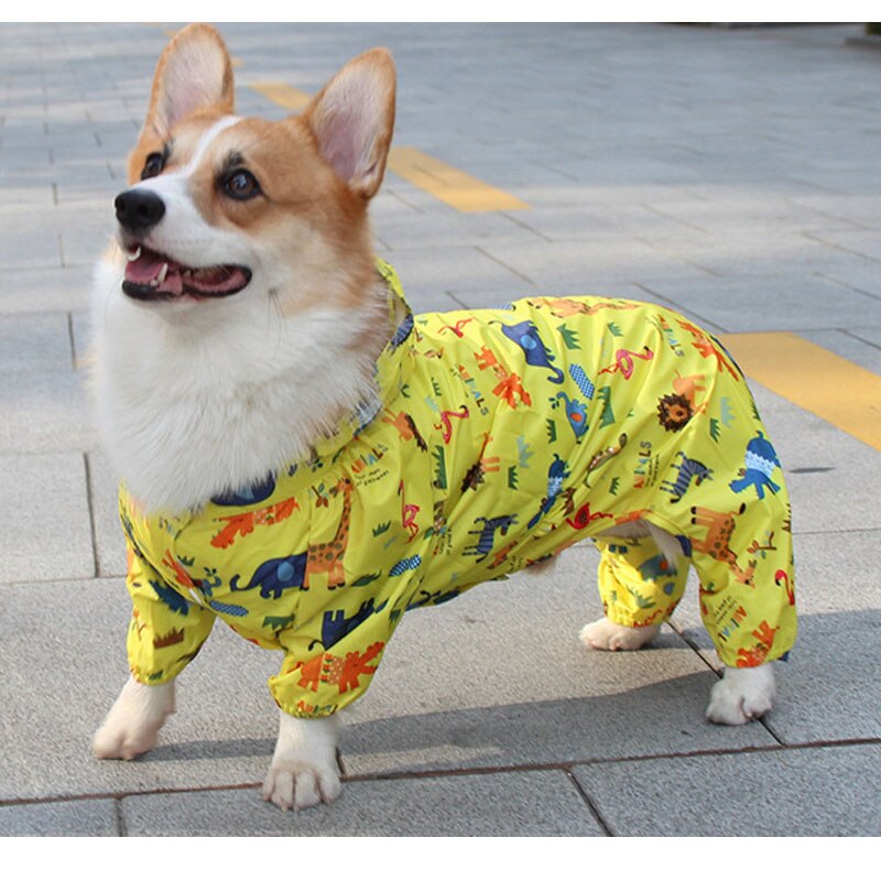 Kæledyrs regnfrakke til store hunde vandtæt hund regnfrakke jumpsuit til små hunde fransk bulldog bamse stor hund frakke med hætte