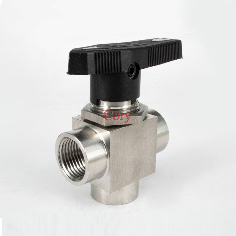 Válvula de bola de tres vías, rosca hembra G1/8 &quot;G1/4&quot; G3/8 &quot;G1/2&quot; G3/4 &quot;BSP, acero inoxidable 304, YFP-2B de temperatura de alta presión, 1 ud.