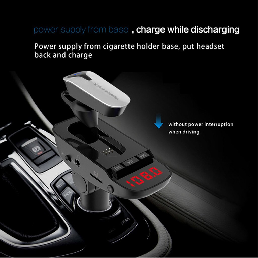 Auto MP3 Speler Fm-zender Modulator Met Bluetooth Headset Auto Display Bluetooth MP3 Dual Usb