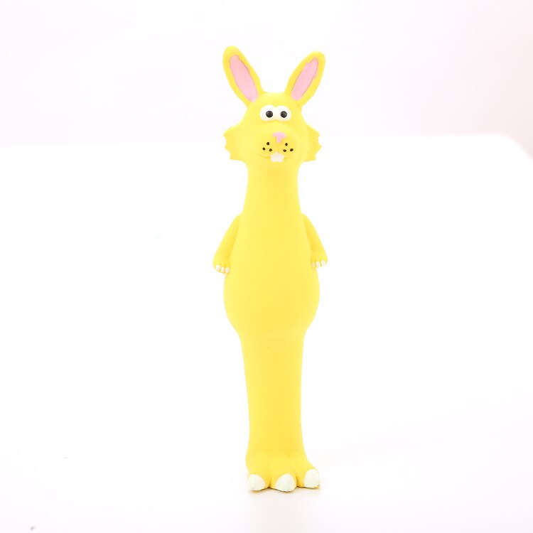 Hundegummi legetøj naturligt blødt gummi seigt slidstærkt hunde latex legetøj med squeaker hundelegetøj til små hunde: Gul