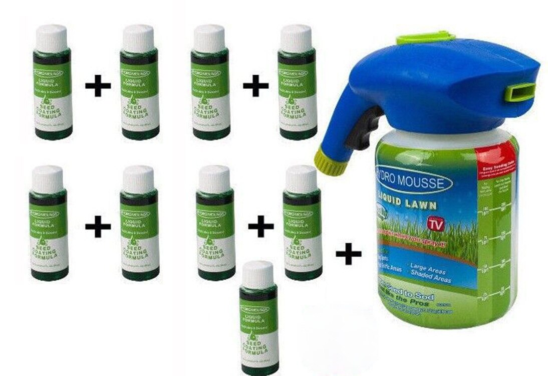 Neue Garten Samen Sprayer Kombination Flüssigkeit Rasen Samen Sprinkler System Gras Kunststoff Samen Sprayer Gießkanne Schnelle Einfach Spritzen: 9pcs X 1Sprayer