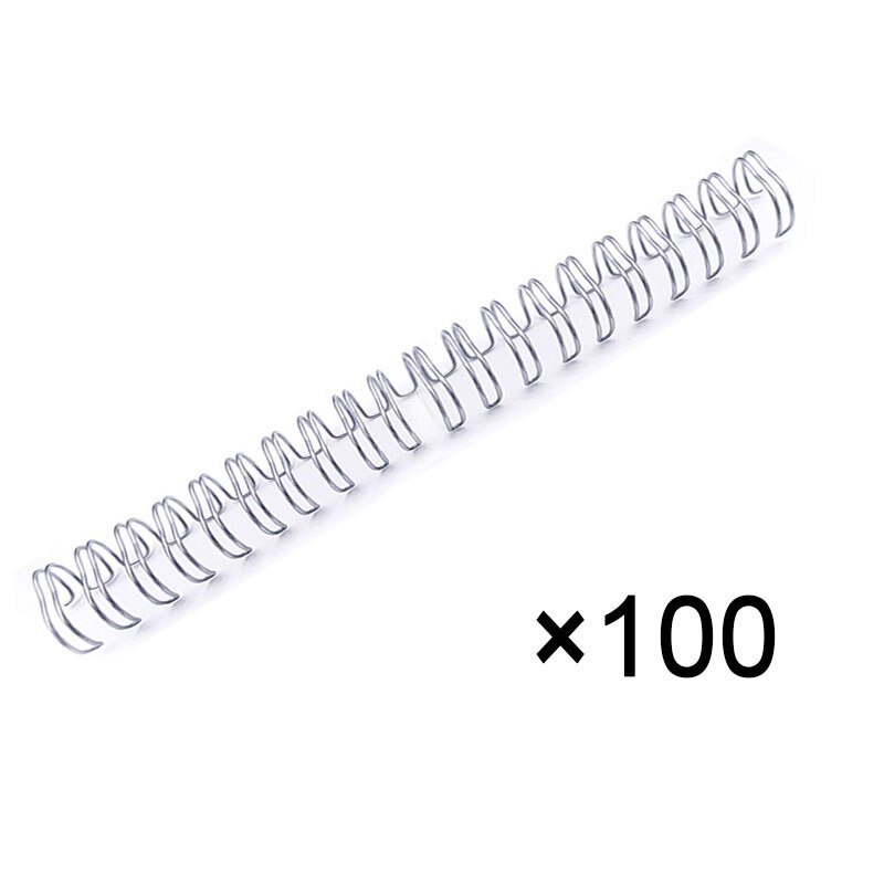 100pcs A4 Metal YO Double Coil Binding Rings Wire Binding Loop Calendar Coil Loose-leaf Notebook Spring Iron Ring 3:1 Pitch: 7.9mmSilver