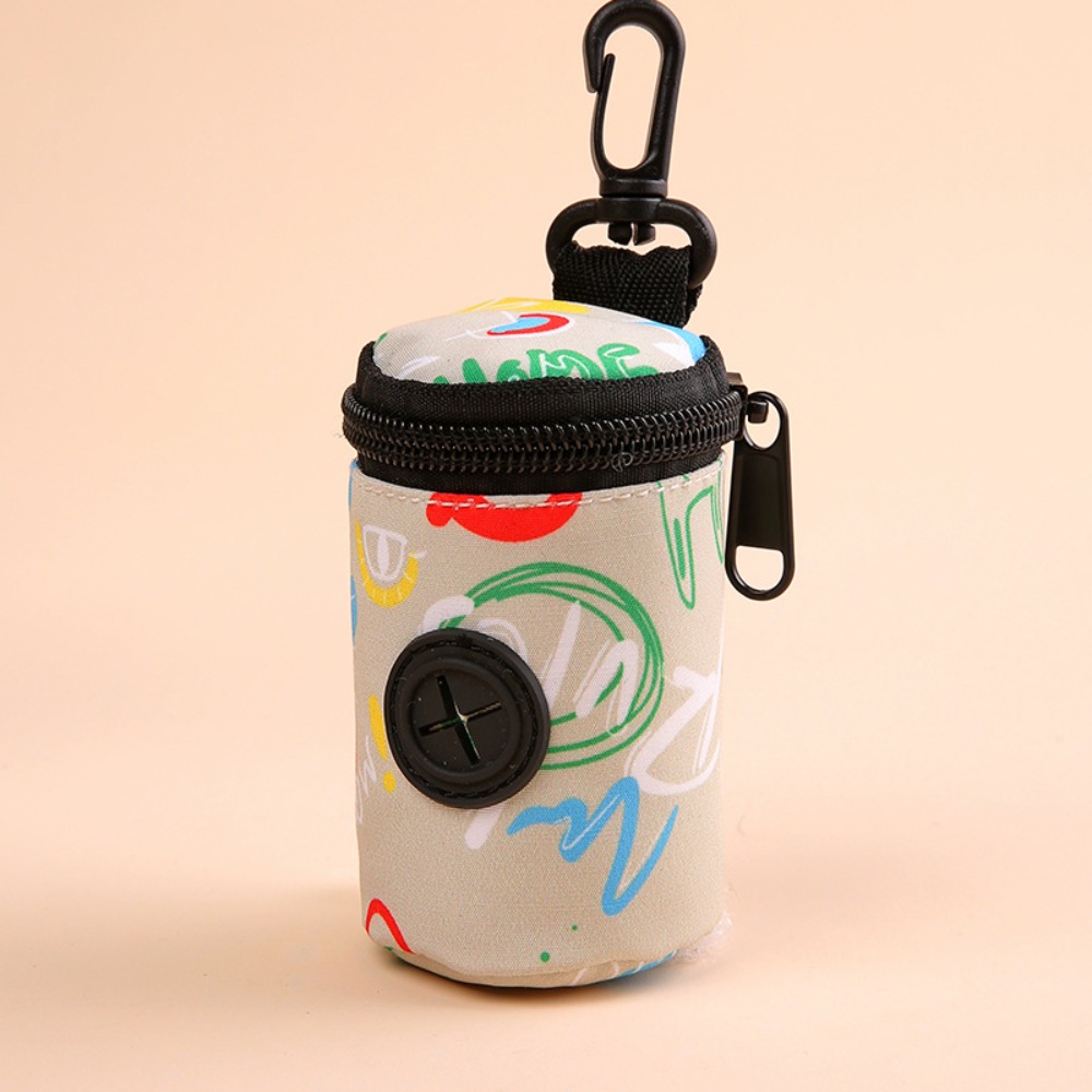 Dispensador de bolsas para excrementos de perro, accesorio portátil para caminar, soporte para bolsas de residuos, organizador de bolsas de basura con cremallera, suministros para mascotas: Verde claro