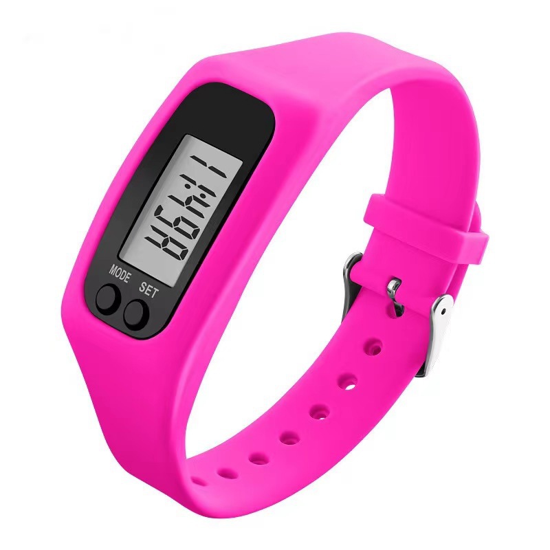 Silikon elektronisk stegräknare armbandsklocka multifunktionell stegräknare hälsa sport led elektronisk klocka armband: Lavendel-
