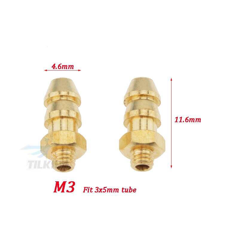 Rc Boat Brass Water cooling faucet M3/M4/M5/M6 Thread Water Nipples Fuel Nozzles For Methanol Gasoline Boat 2pcs: M3xL11.6mm