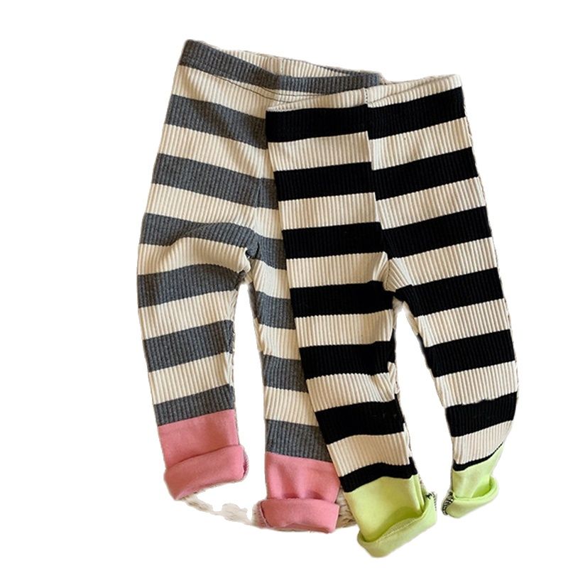 Herfst Lente Pasgeboren Baby Leggings Koreaanse Stijl Kinderen Jongens Meisjes Gestreepte Skinny Lange Broek Peuter Bodem Baby Broek Legging