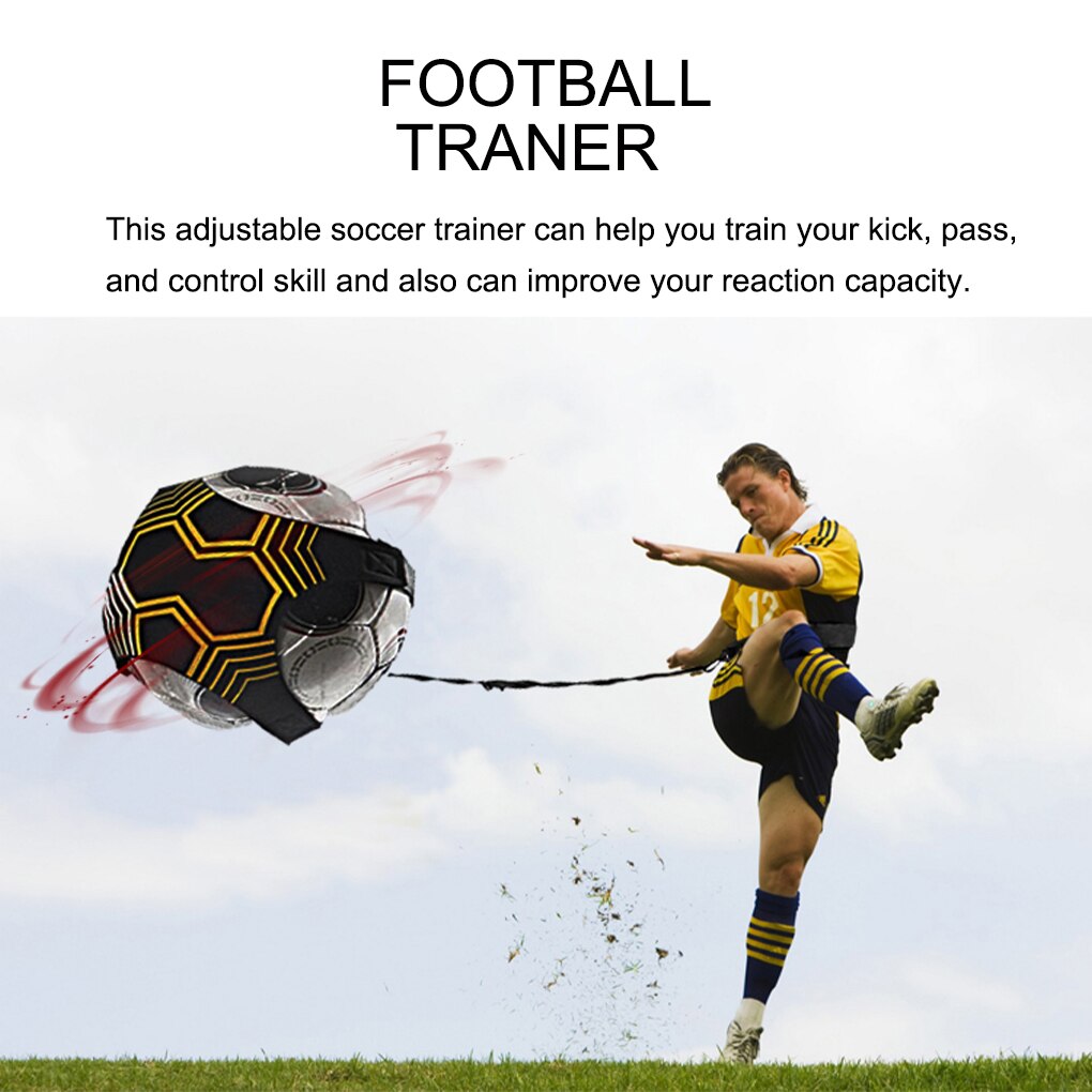 Soccer Trainer Football Kick Throw Solo Practice Training Aid Control Skills Adjustable Equipment Ball Bags