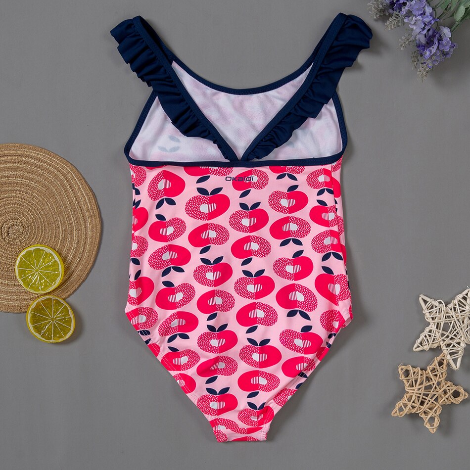 Children's Swimwear Swimsuit 7-12Years Girls One Piece Girl Apple Swimsuit One Piece Bathing Suit 1041