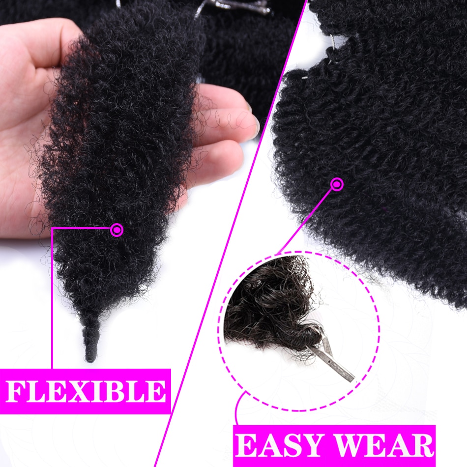 Tresses Afro Marley synthétiques souples 8 ''| Extensions de tresses au Crochet, tresses crépues en Fiber de haute température pour femmes