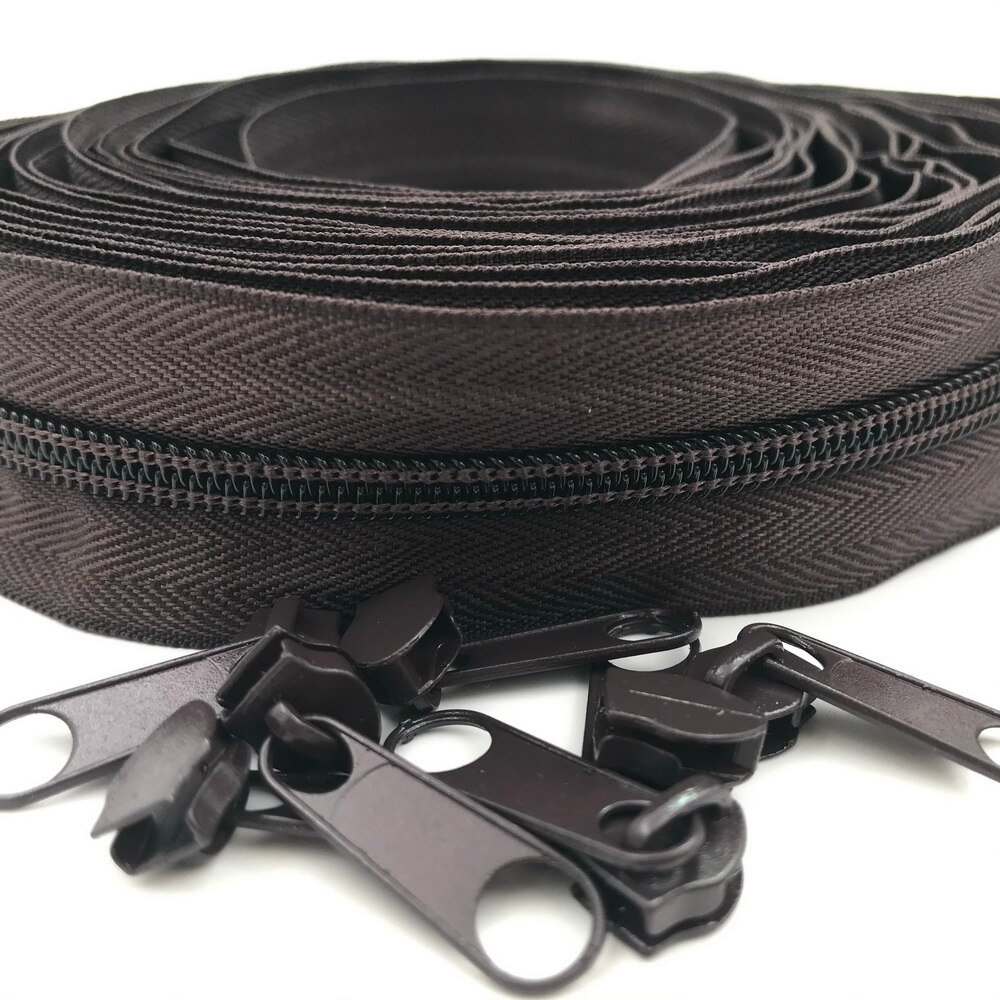 #5 5 Meter 24 Farben Nylon Spule Reißverschlüsse durch sterben Hof mit 10 stücke Schieberegler für DIY NäHenne Schneider handwerk Taschen: 304 Mustang