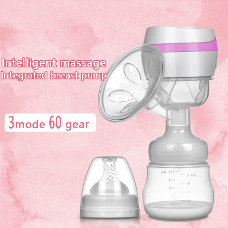 USB Electric Breast Pump With Milk Bottle BPA Free Powerful Nipple Suction Infant Baby Breast Feeding Product Integrated Machine