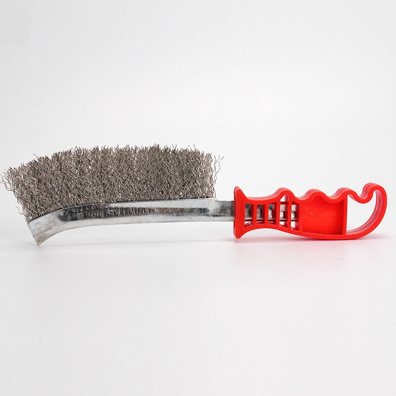 Steel Wire Brush with Plastic Handle Rust Removal Cleaner Polishing Hand Tools: Silver 0.3mm