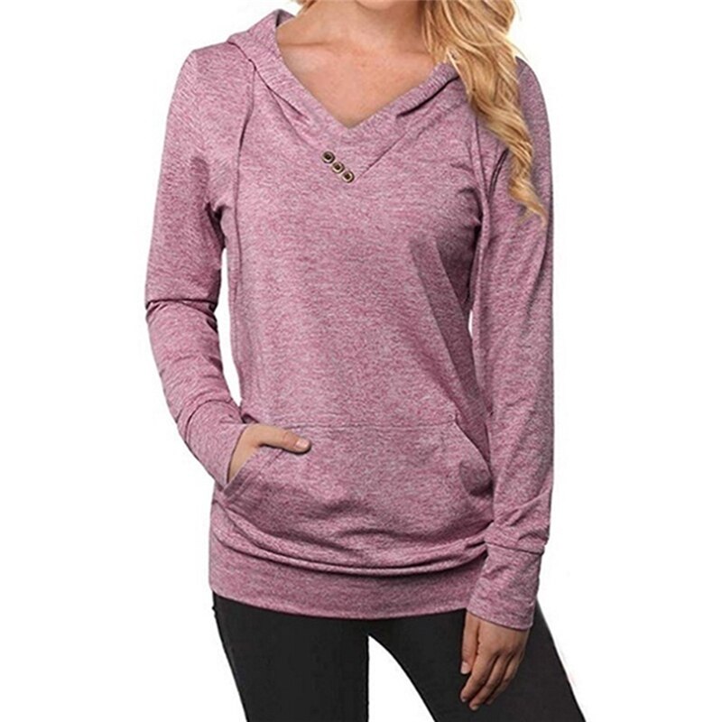 Sportswear Fitness Workout Sweater Gym Fitness Women Running Sweatshirt Pocket Hooded Hoodies: L / pink