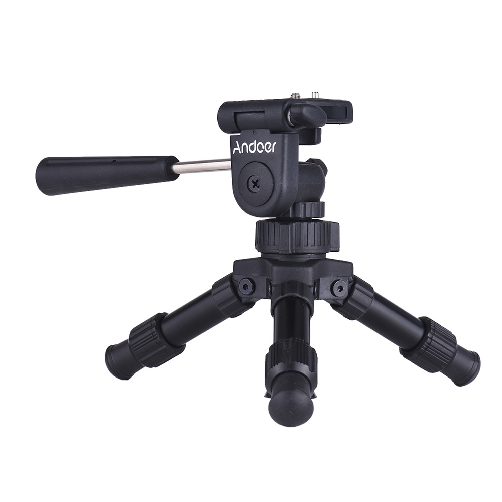 Andoer Draagbare Lichtgewicht Tafelblad Mini Statief met Pan Tilt Hoofd Max. Belasting 4.5 kg voor Canon Nikon Sony DSLR