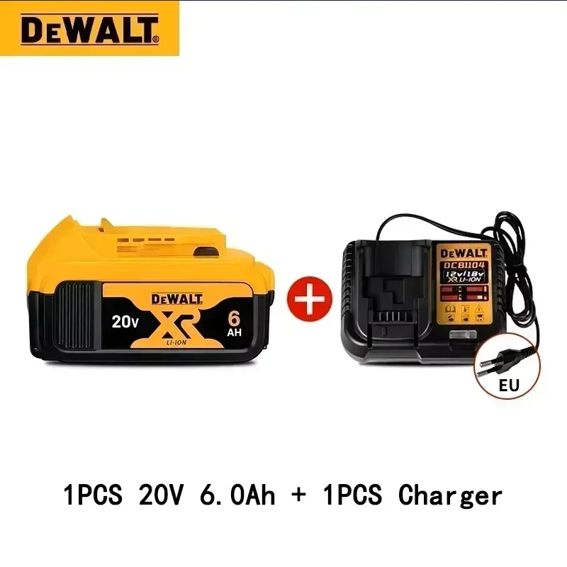 100% originele DEWALT batterij 20V, 6AH oplaadbare lithium-ion batterij DCB115DCB118,18V 20V, DCB1104 lader dewalt gereedschap batterij: Light Grey