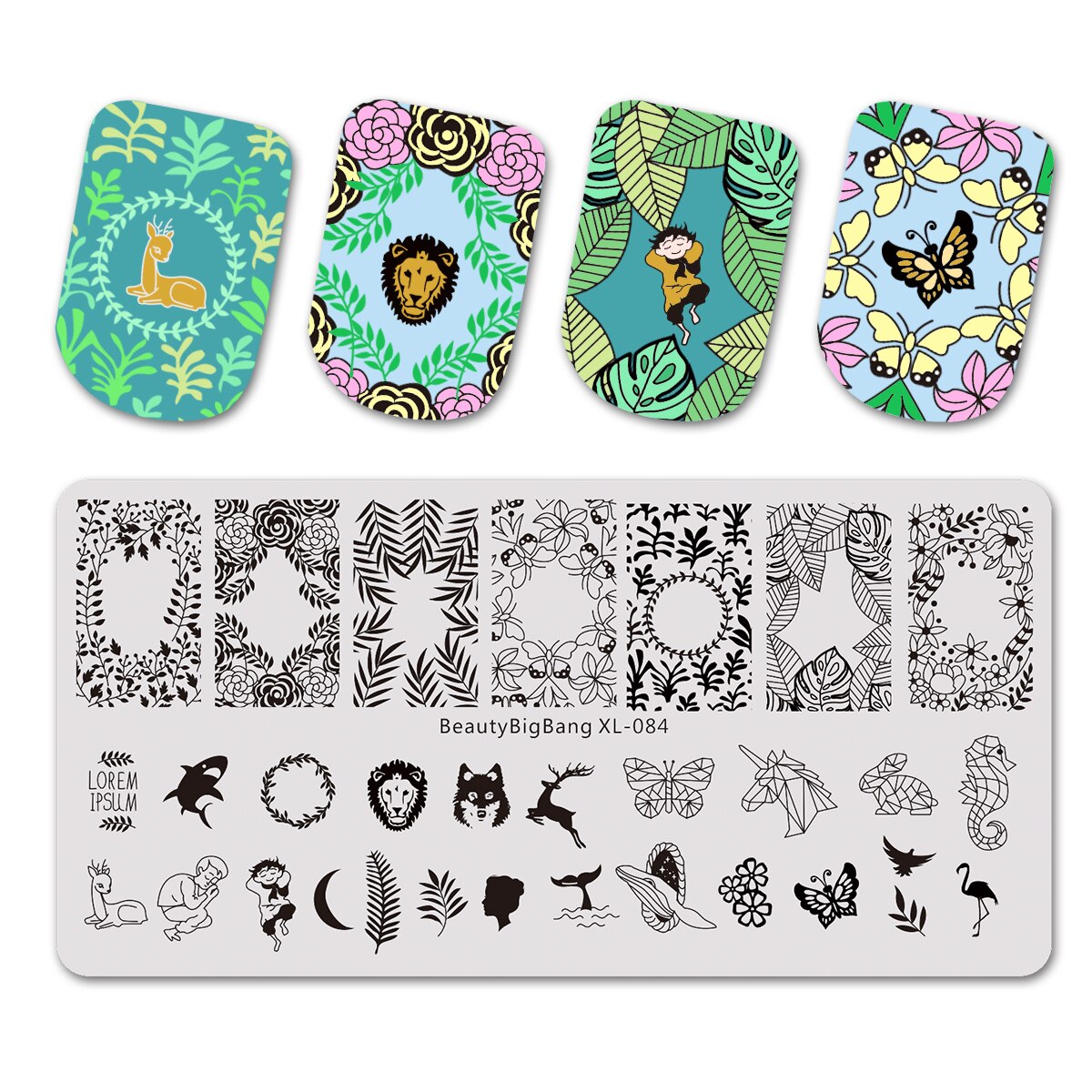 BEAUTYBIGBANG-Placa de estampado de hojas naturales, plantilla de imagen de de plantas, plantillas para uñas, esténculos para uñas