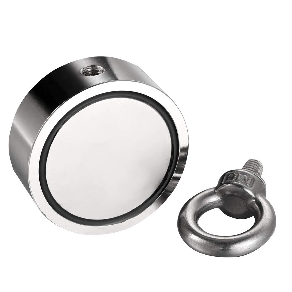 Dubbelzijdige magneet voor vissen, gecombineerde 200/300/500kg trekkracht ,60mm diameters, supersterke ronde neodymium vismagneet  k20