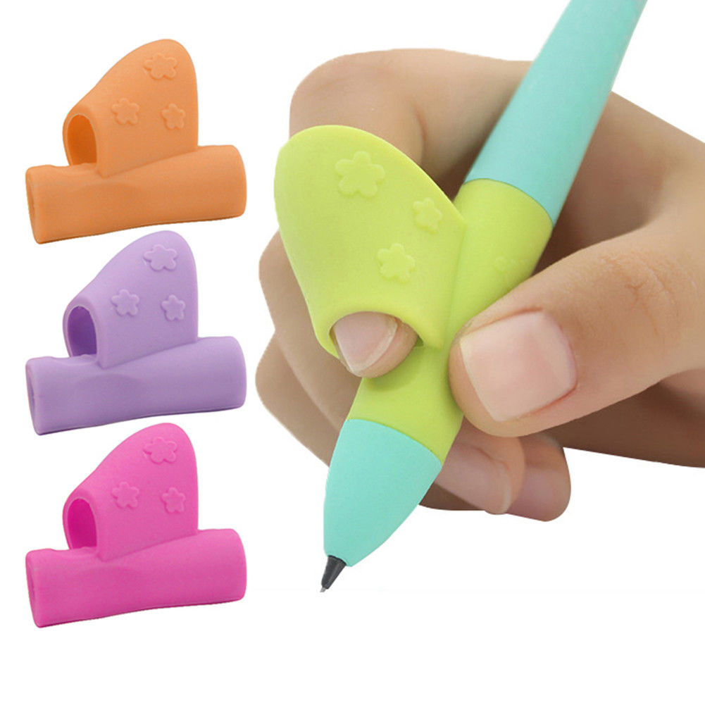 Bolígrafo de silicona para delfín, pez, dispositivo de retención para niños, estudiante, apretón de lápiz, apretón de lápiz, bucles pequeños al por mayor