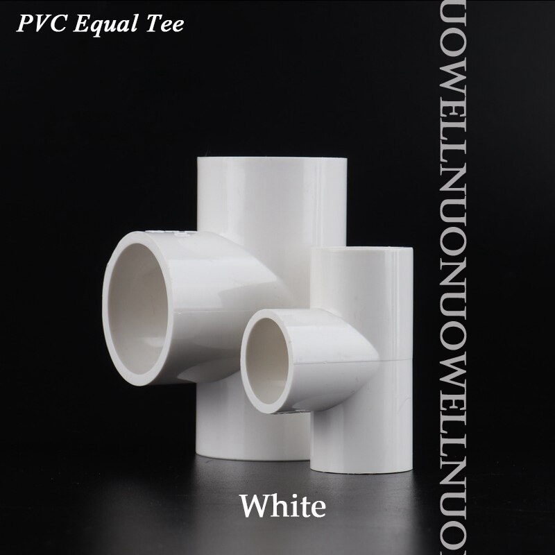 2Pcs PVC Pipe Connector 20 25 32 40mm Garden Irrigation Equal tee Three Way Fish Tank Supplies Aquarium Water Pipe Fittings: 25mm / White