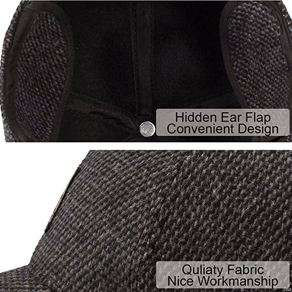 Orejeras para el invierno para hombre, gorro con visera de algodón, adecuado para el invierno, sombreros casuales para correr al aire libre, gorra de Color puro, gorras Snapback # P30