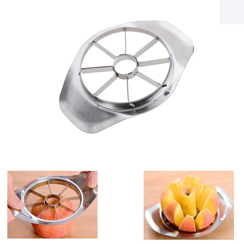 Rvs Apple Slicer Groente Fruit Peer Apple Cutter Slicer Processing Salades Gereedschap Picknick Fruit Slicer Keuken Gadget