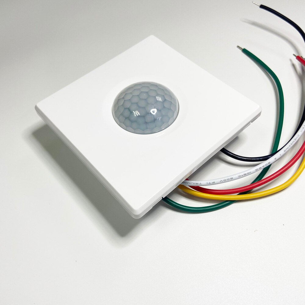 wall mounted 86mm box movement infrared detector 12V wired motion sensor NC NO relay signal smart control security alarm: 013White