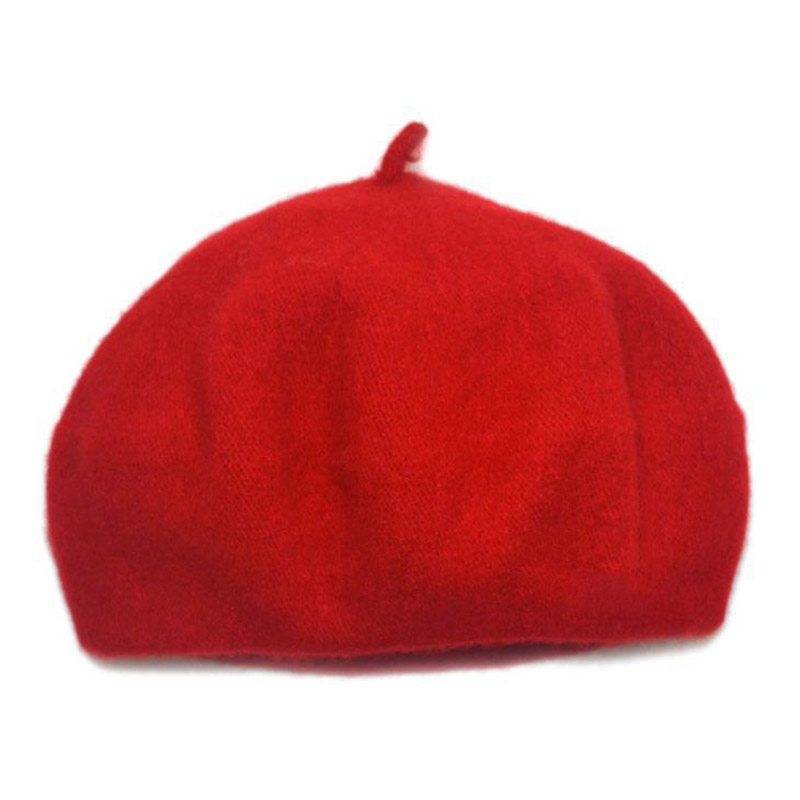 Béret en laine pour bébé fille, chapeau de peintre de Style britannique, couleur unie, mignon pour enfants, automne et hiver