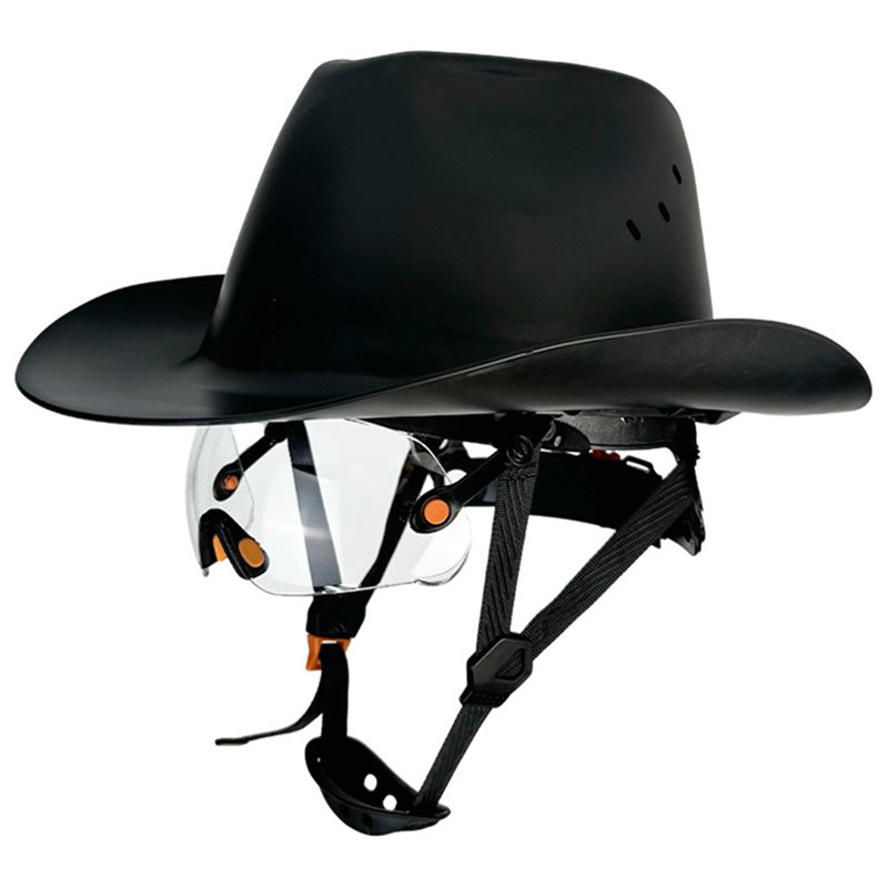 【RECOMENDAR】HDPE Capacete de segurança de cowboy de aba completa com orifício de ventilação para construção ao ar livre Boné de