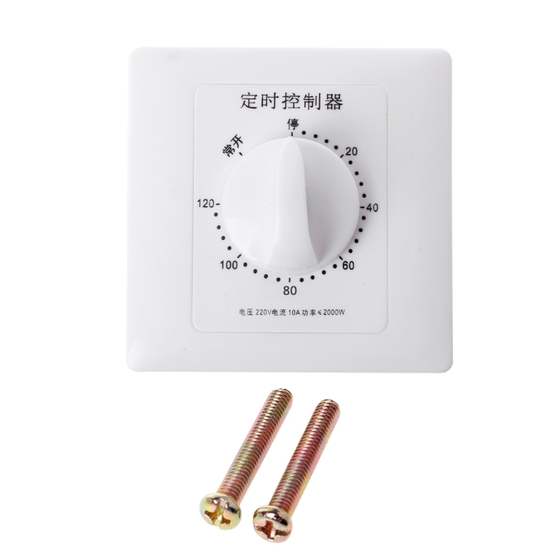 Controller Mechanical Timer 220V 30/60/120 Min Intelligent Timer Countdown High Power Timing Control: Brown