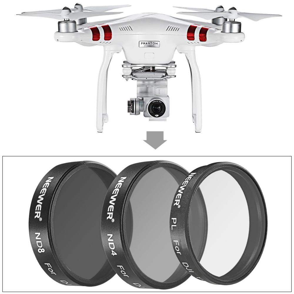 Neewer Camera Lens Afgestudeerd Color Filter Kit voor DJI Phantom 4 Pro Drone Quadcopter: Afgestudeerd Oranje, Blauw, rood, Grijs Filter