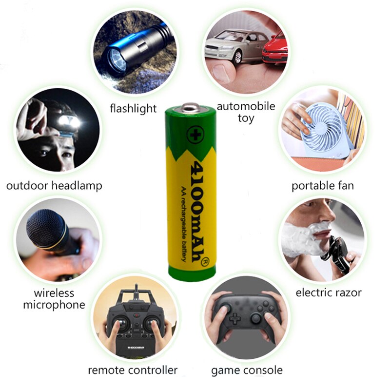 Aa Oplaadbare Batterij 4100Mah 1.5V Alkaline Oplaadbare Batery Voor Led Licht Speelgoed Mp3