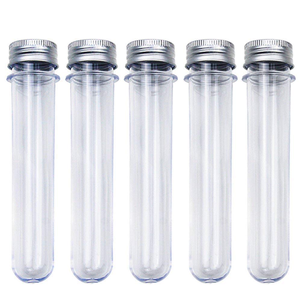25PCS 30ml Excellent Plastic Transparent Test Tubes With Aluminum CapS Bottles 25x110mm Party Favors Lab Supplies