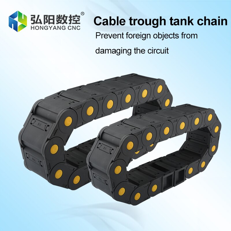 Fully enclosed nylon drag chain cable trough engineering threaded wire carrier end connector for CNC milling machine cable