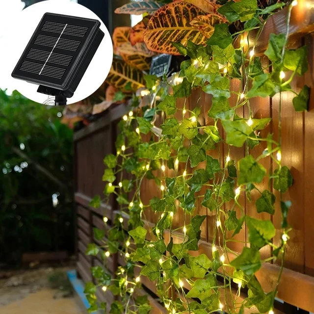 Solar Slingerlampen - 20m LED - Zonnebloem Roos Klimop - Waterdicht IP65 - Tuin Terras Decoratie: Roze / 6-10w