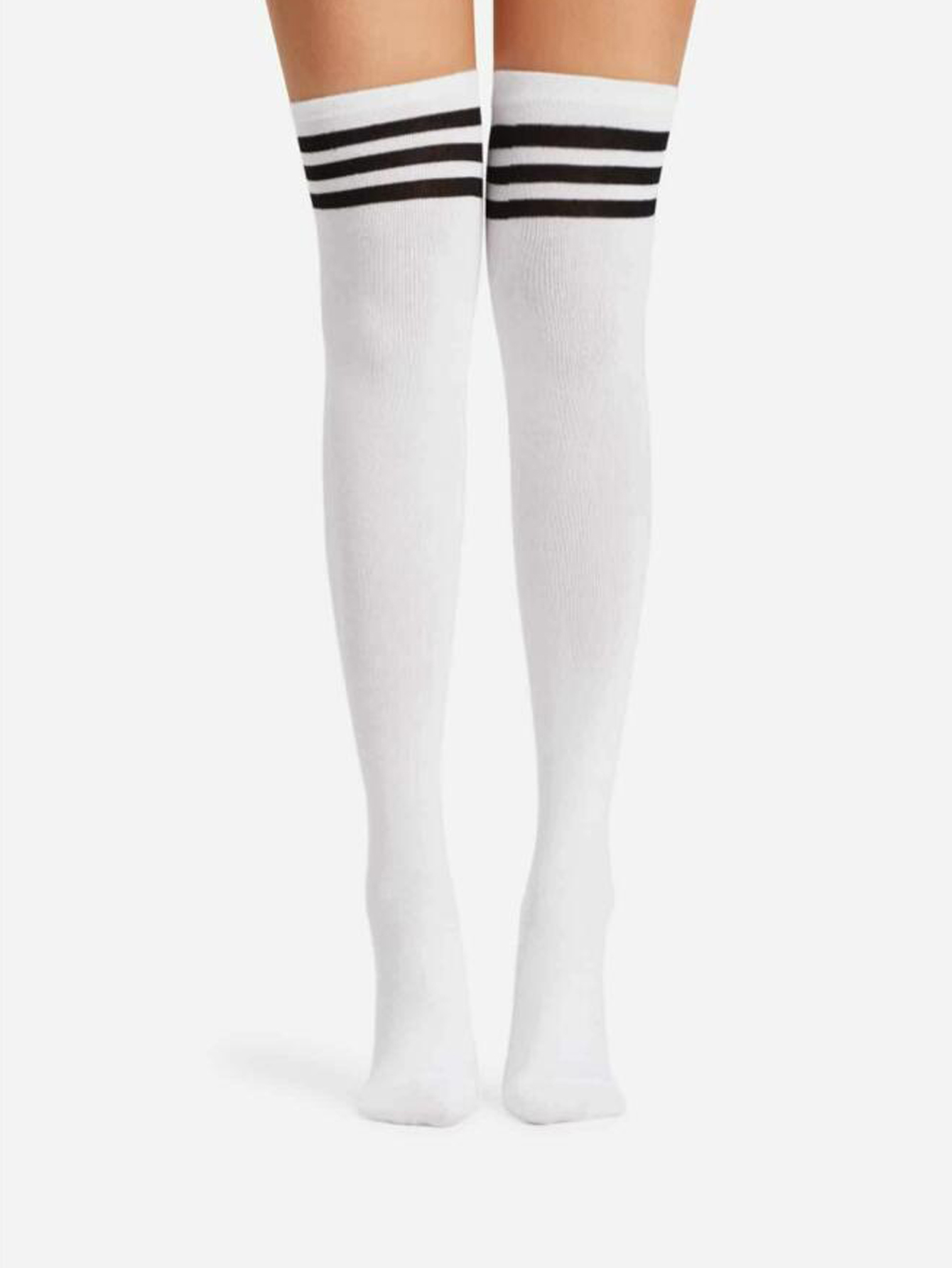 1/6 Pairs Women's Striped Stocking Japanese Over Knee Socks Women Keep Warm Slim Long Socks Black White Striped Hosiery: Brown