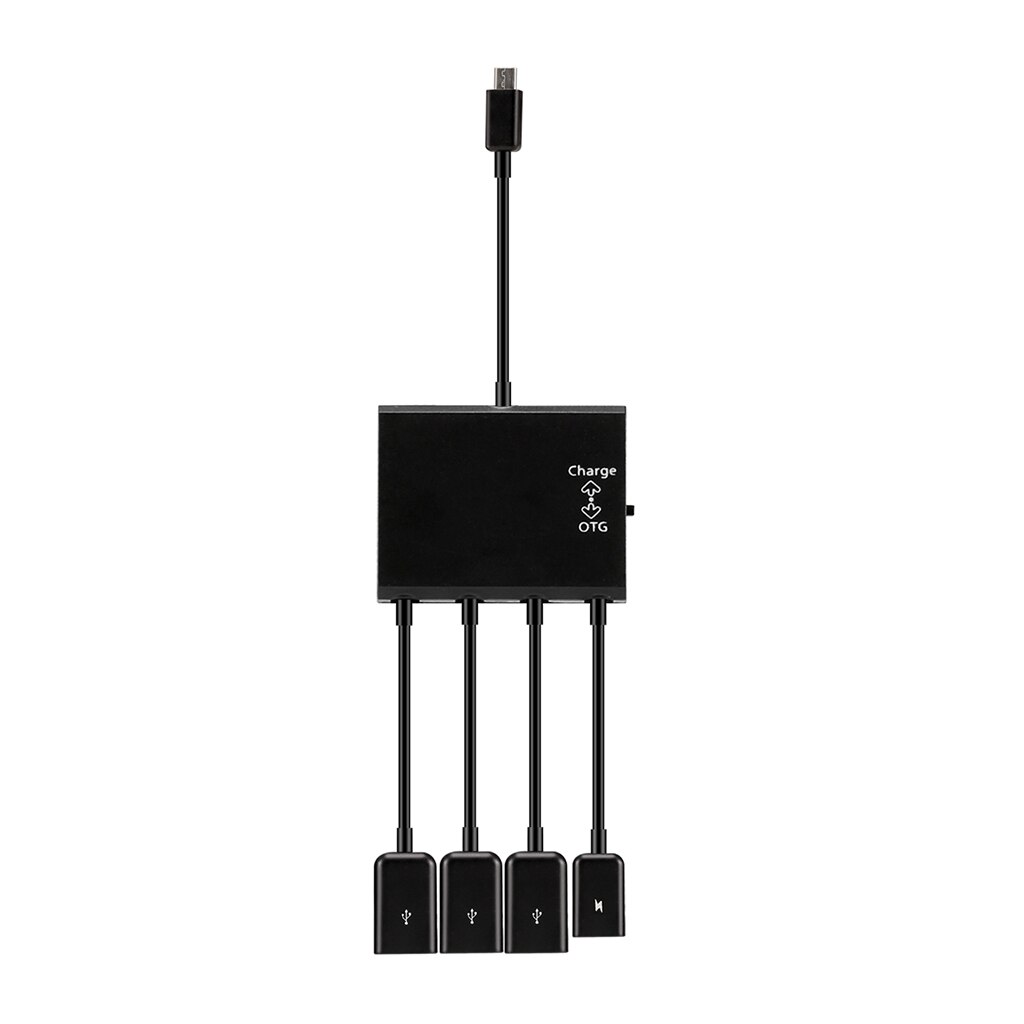 Micro Usb Hub Kabel Otg Adapter 4 Port Splitter Met Power Laadkabel Voor Samsung Xiaomi Huawei Moblie telefoons Apparaat