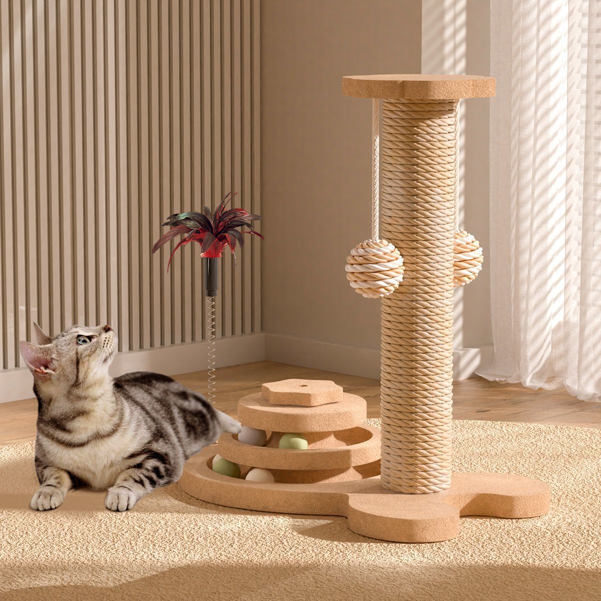Toy Wear-Resistant Universal Scratching Board Vertical Grinding Claw Column Integrated Multi-Layer