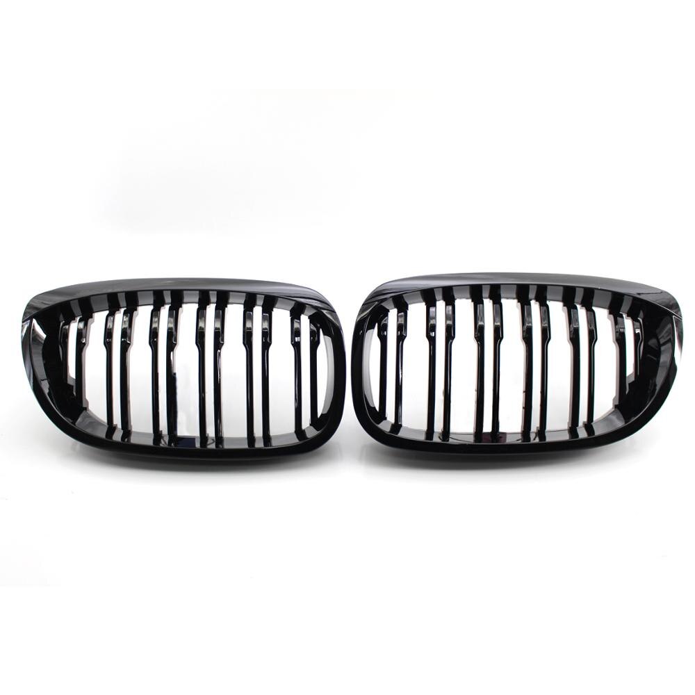 1 paar Schwarz Glänzend Doppel Lamellen Niere Grill Ersatz für BMW 3Serie E46 Coupe Cabrio 2003-2006 51137064317 51137064318: Ursprünglich Titel
