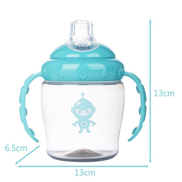 Nova boca macia duckbill sippy formação infantil mamadeiras de alimentação do bebê copos para bebês marca bebê garrafa de alimentação crianças garrafa de água: blue