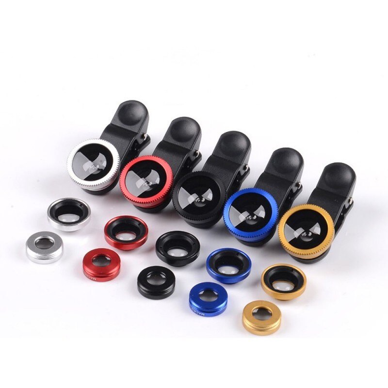 Macro Fisheye Groothoek Lens Camera Kits Met Clip Voor Iphone Xiaomi Mobiele Telefoons Camera Lenzen Fish Eye Zoom Lens macro Lents