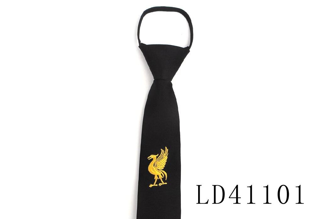 Cravates noires brodées pour hommes et femmes, cravates décontractées simples pour garçons et filles, costumes d'étudiants, cravate mince à fermeture éclair: LD41101