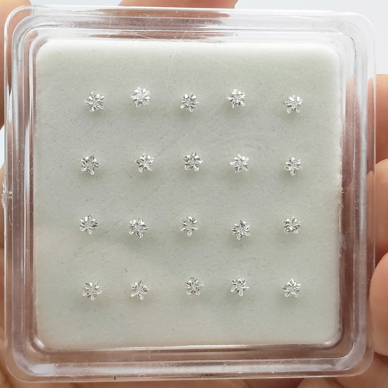 925 sterling sølv stjerne cubic zircon næse stud piercing smykker 20 stk/pakke